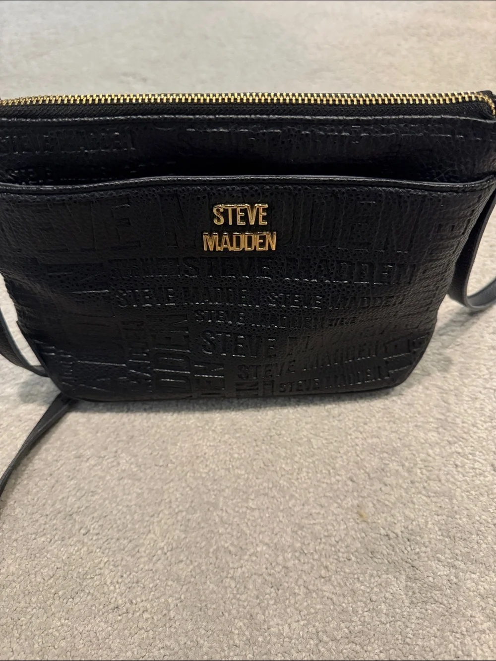 Steve Madden Black Embossed Crossbody Bag